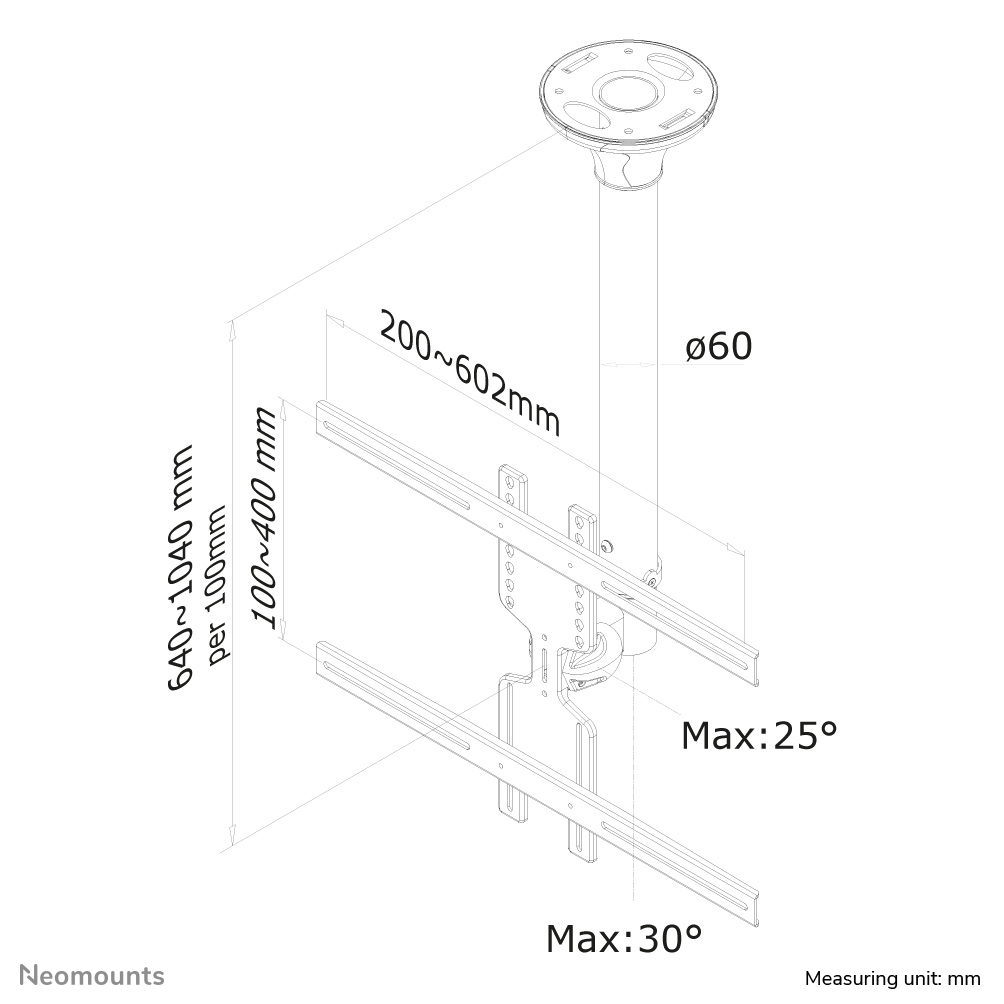 Neomounts by Newstar monitor ceiling mount
